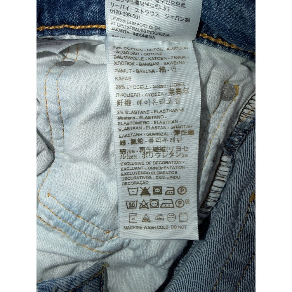 Levis 511 Jeans Mens 32x30 Slim Fit Blue Medium Wash Denim Distressed Streetwear - Picture 7 of 12